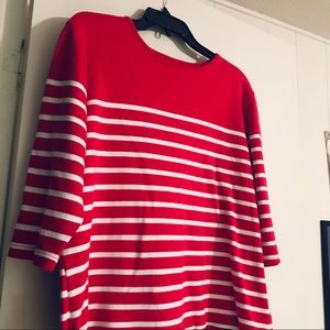 Coral Bay: Red and white stripped shirt